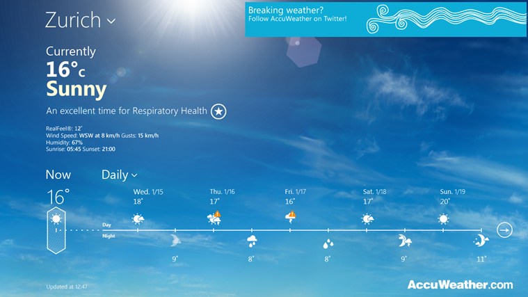 AccuWeather for Win8 UI 1.0