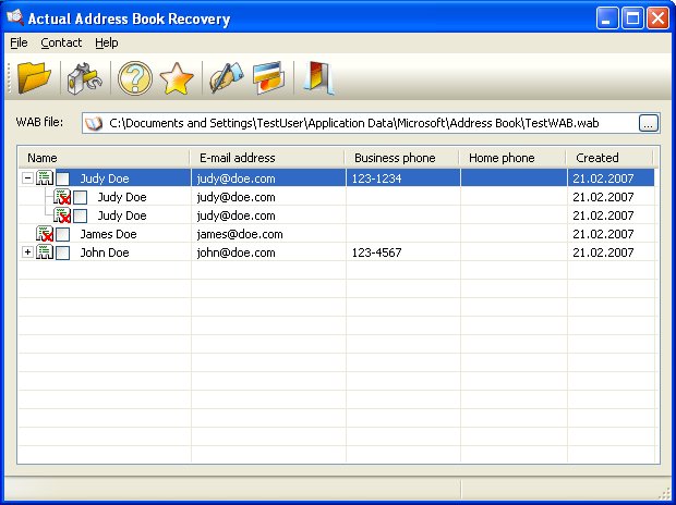 Actual Address Book Recovery 2.0
