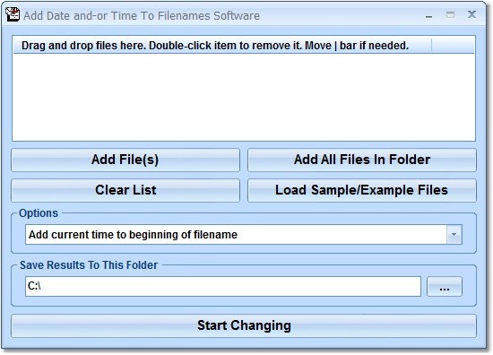 Add Date and-or Time To Filenames Software 7.0
