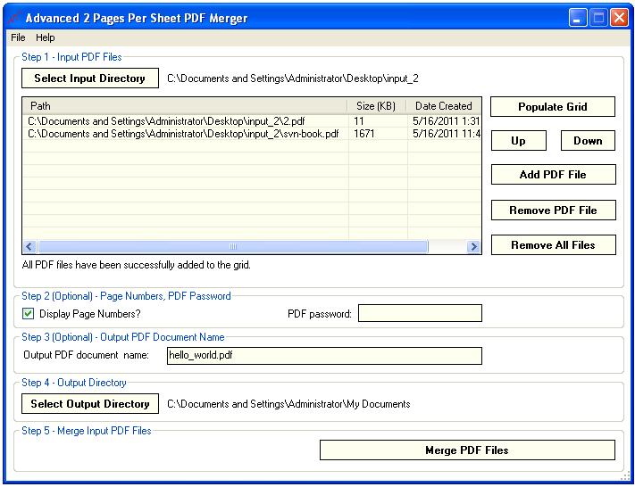 Advanced 2 Pages Per Sheet PDF Merger 1.12
