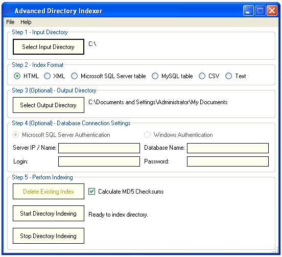 Advanced Directory Indexer 1.11