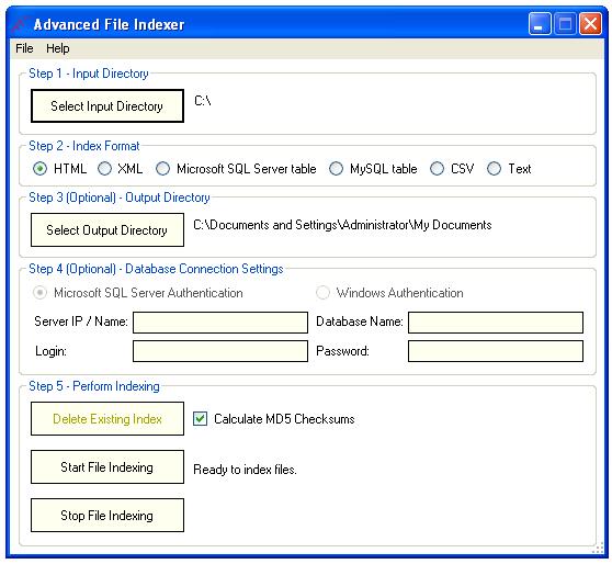 Advanced File Indexer 1.11