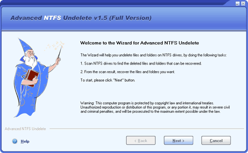 Advanced NTFS Undelete 1.5