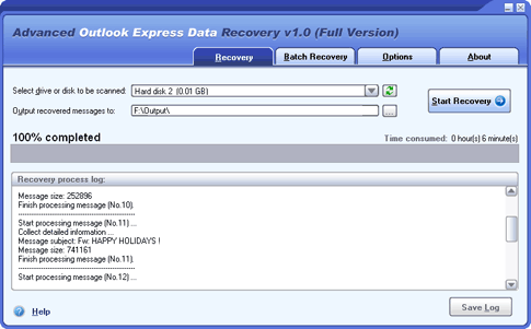 Advanced Outlook Express Data Recovery 1.0