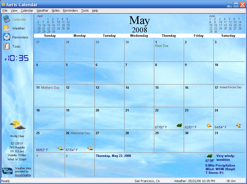 Aeris Calendar 1.1