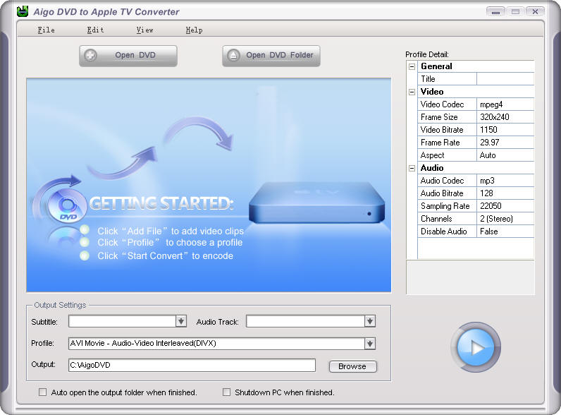 Aigo DVD to Apple TV Converter 2.0.13