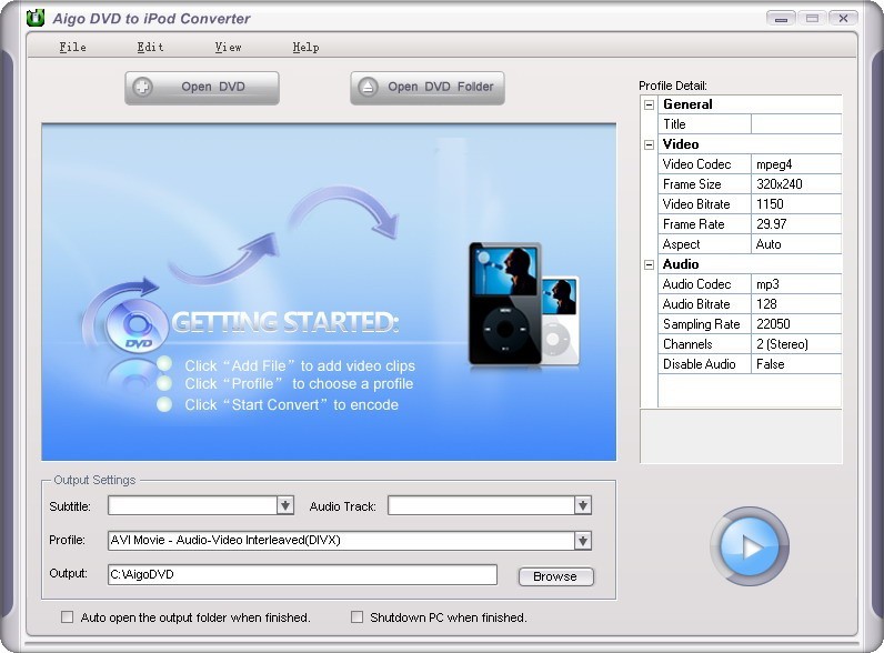 Aigo DVD to iPod Converter 2.0.13