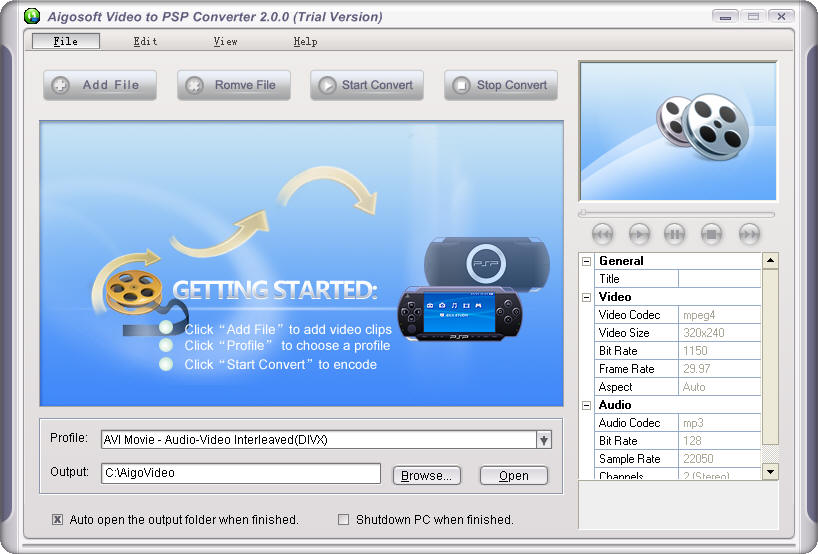Aigo Video to PSP Converter 2.0.13