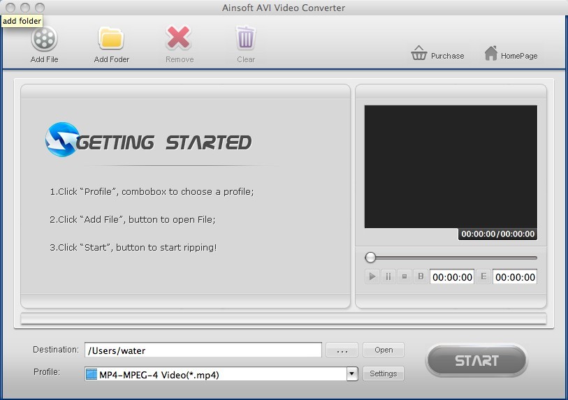 Ainsoft AVI Video Converter for Mac 1.0.0.0