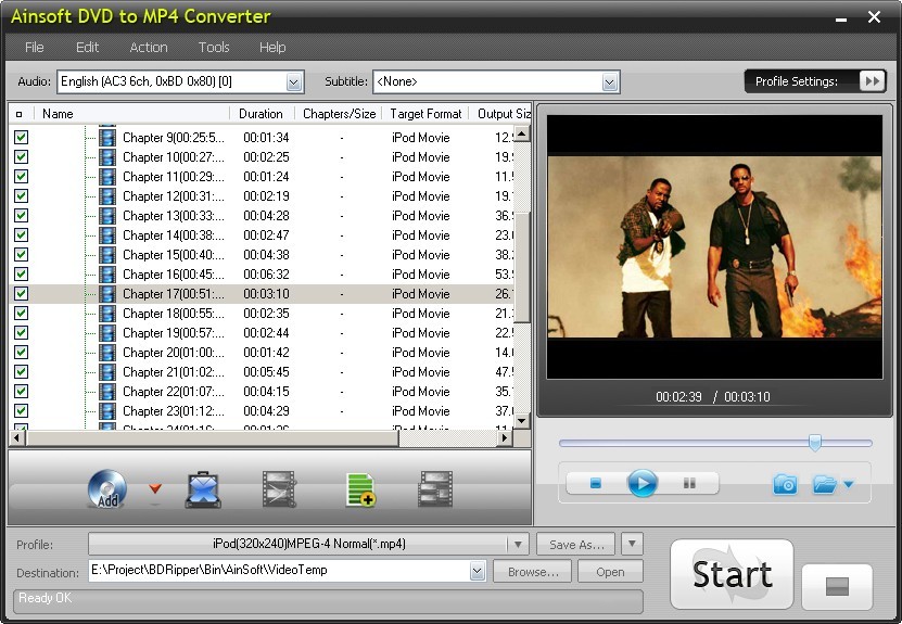 Ainsoft DVD to MP4 Converter 1.0.1.47