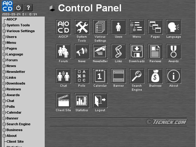 AIOCP (All In One Control Panel) - Content Management System (CMS) 1.0.016a