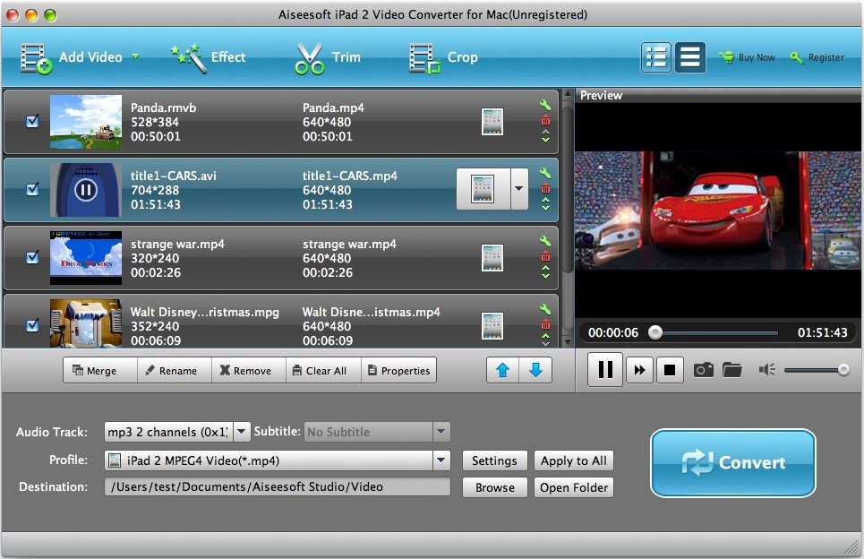 Aiseesoft iPad 2 Video Converter for Mac 6.2.20