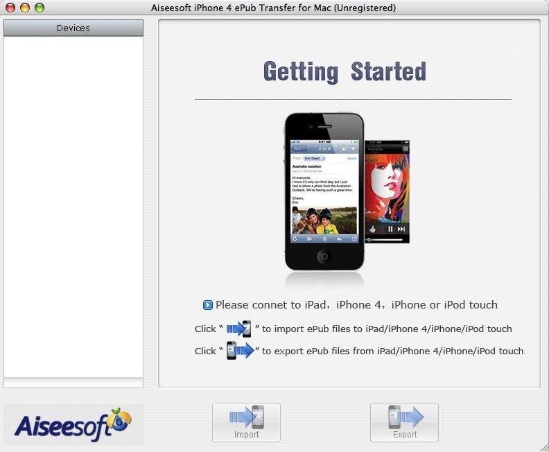 Aiseesoft iPhone 4 ePub Transfer for Mac 3.1.10
