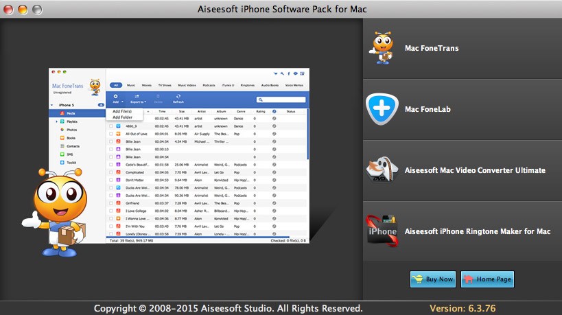 Aiseesoft iPhone Software Pack for Mac 6.3.76
