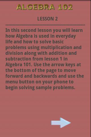 Algebra 102 1.01
