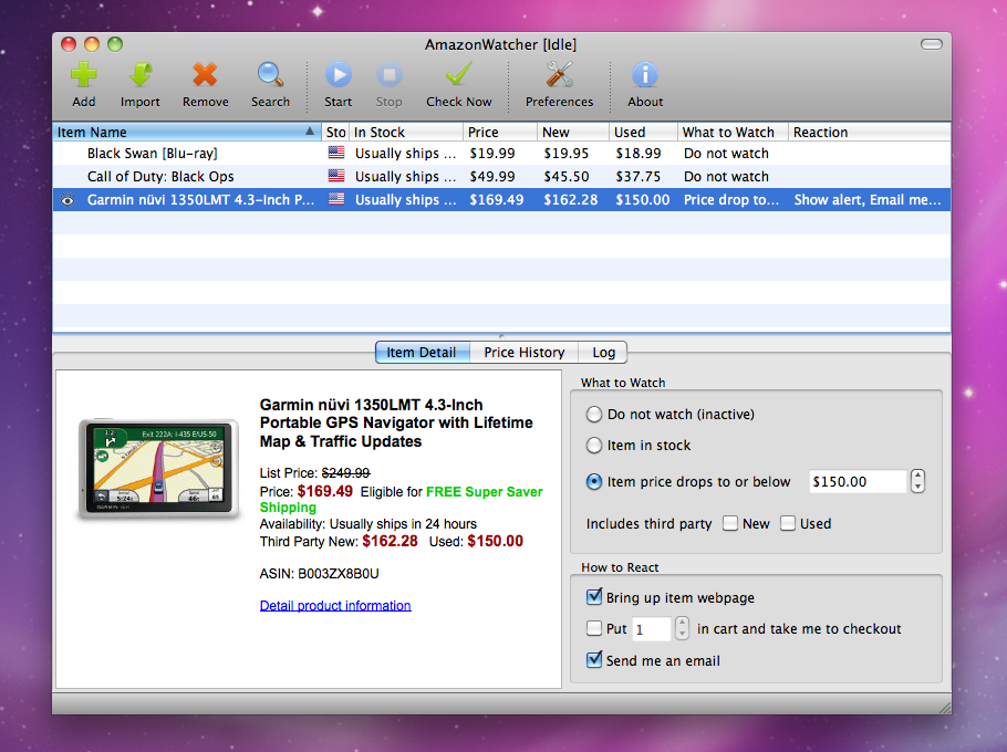 AmazonWatcher for Mac OS X 1.7.5