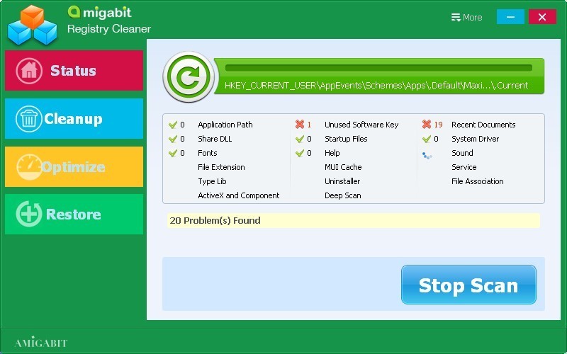 Amigabit Registry Cleaner 1.0.2.0