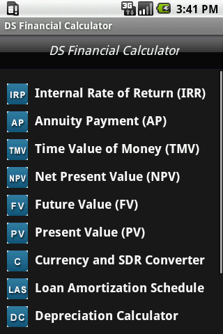 Android Financial Calculator 2.0