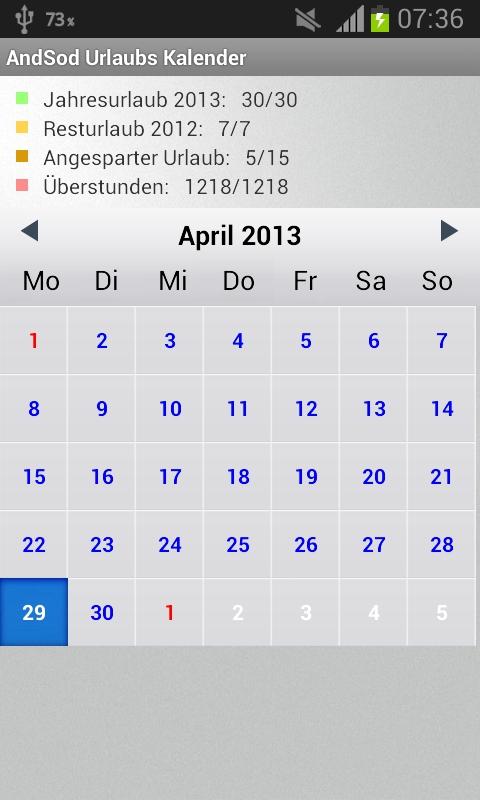 AndSod Holiday Calendar 1.1