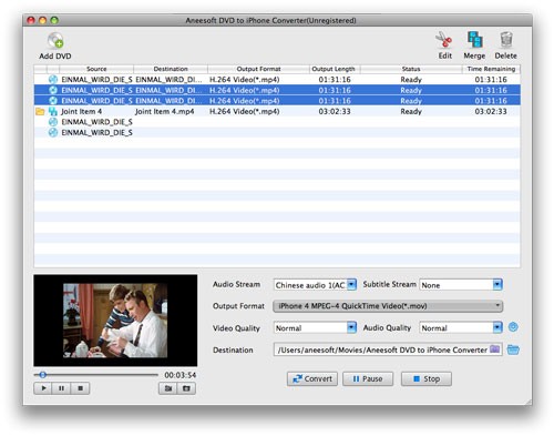 Aneesoft DVD to iPhone Converter for Mac 3.7.0