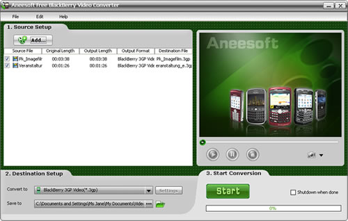 Aneesoft Free BlackBerry Video Converter for Windows 2.0.0.0