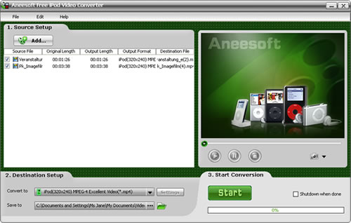 Aneesoft Free iPod Video Converter for Windows 2.0.0.0