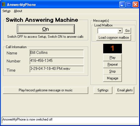 AnswerMyPhone - Phone answering software 2.0