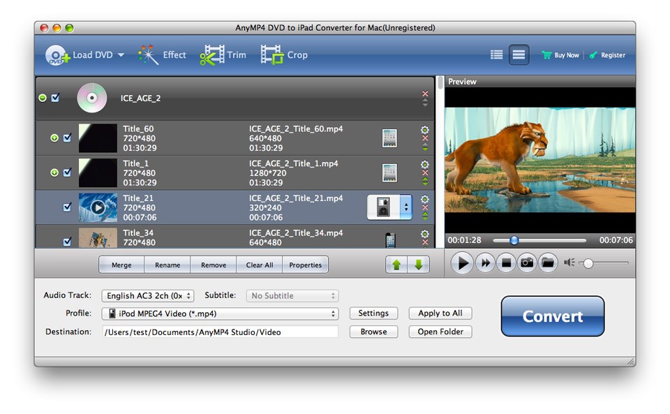 AnyMP4 DVD to iPad Converter for Mac 6.1.58