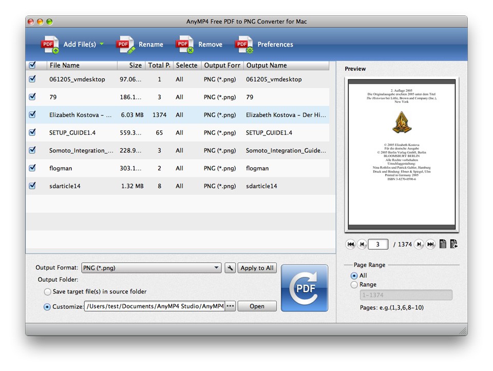 AnyMP4 Free PDF to PNG Converter for Mac 3.0.8
