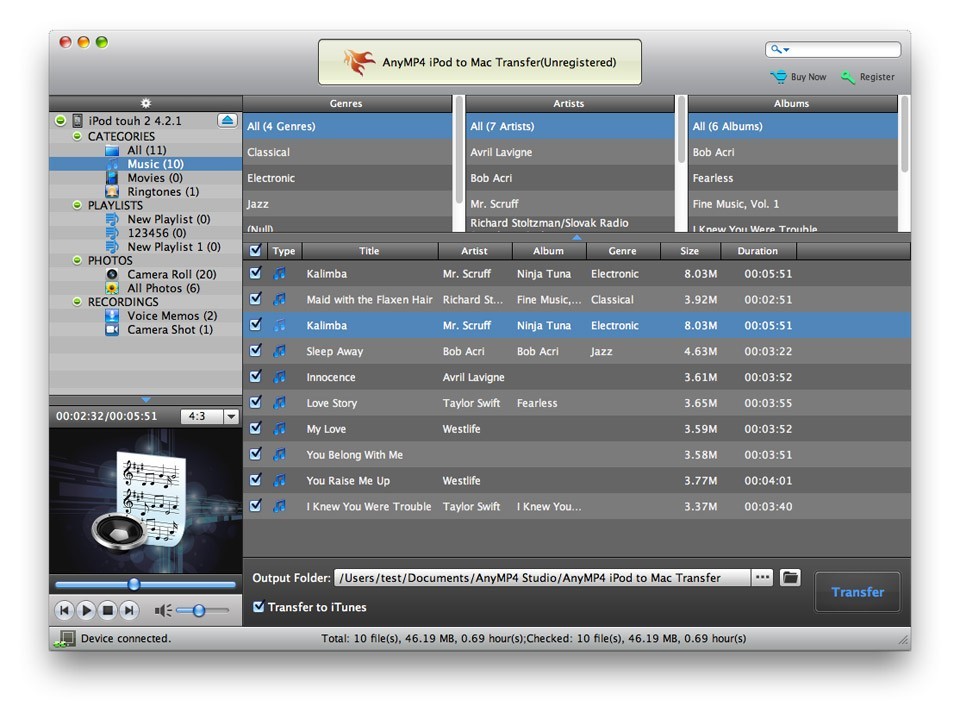 AnyMP4 iPod to Mac Transfer 6.1.10