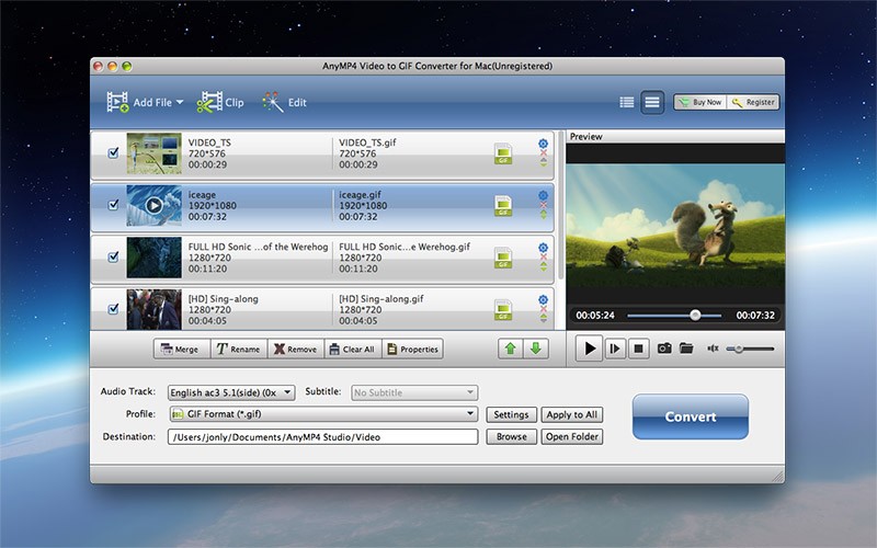 AnyMP4 Video to GIF Converter for Mac 6.1.98