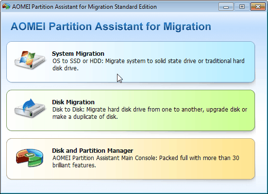 AOMEI Partition Assistant for Migration 5.1