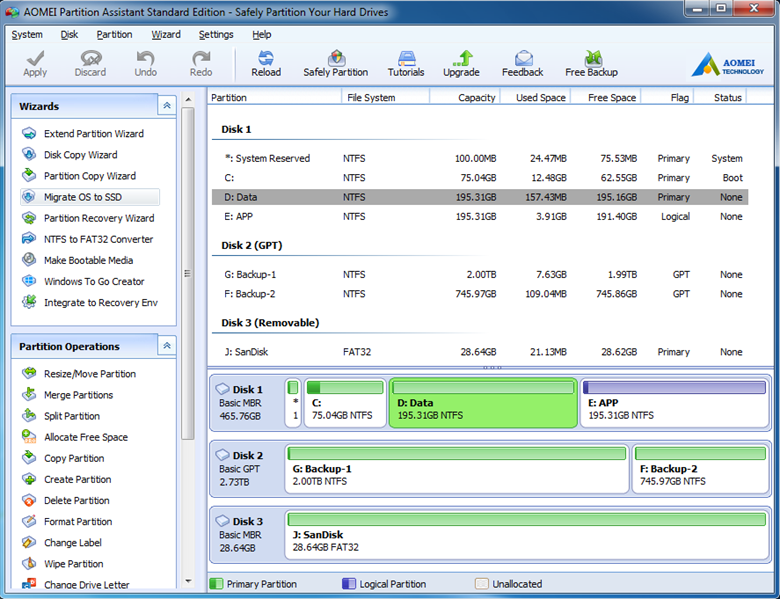 AOMEI Partition Assistant Standard Edition 7.0