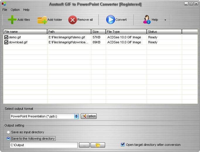 Aostsoft GIF to PowerPoint Converter 3.8.3