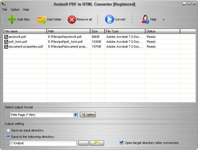 Aostsoft PDF to HTML Converter 3.8.3