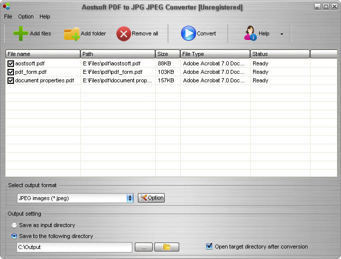 Aostsoft PDF to JPG JPEG Converter 3.8.3