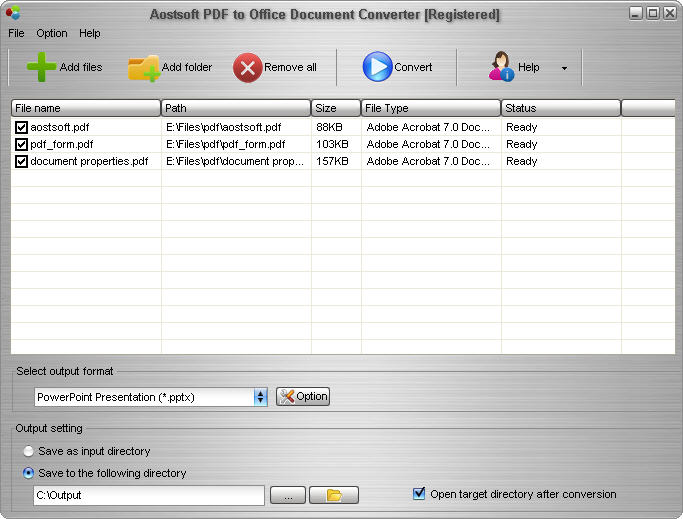 Aostsoft PDF to Office Document Converter 3.8.3