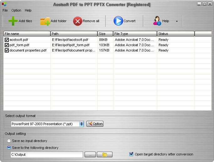 Aostsoft PDF to PPT PPTX Converter 3.8.3