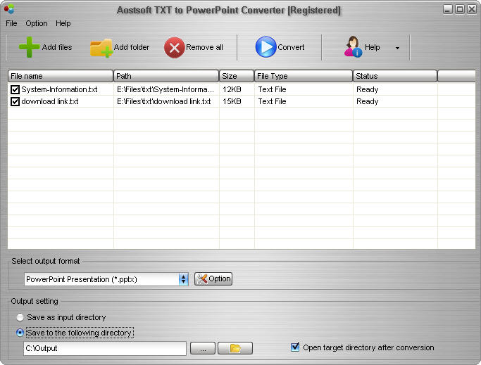 Aostsoft TXT to PowerPoint Converter 3.8.3
