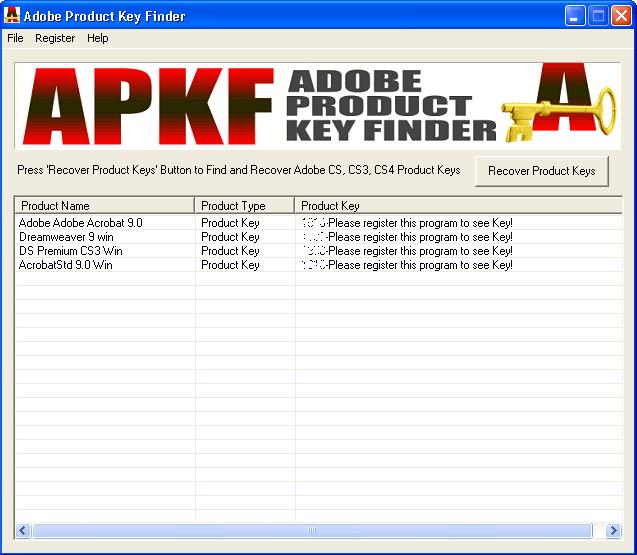 APKF Adobe Product Key Finder 1.0.3