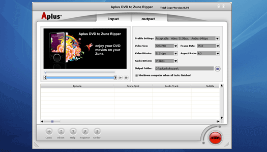 Aplus DVD to Zune Converter 13.90