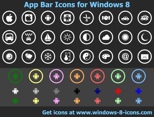 App Bar Icons for Windows 8 2.0