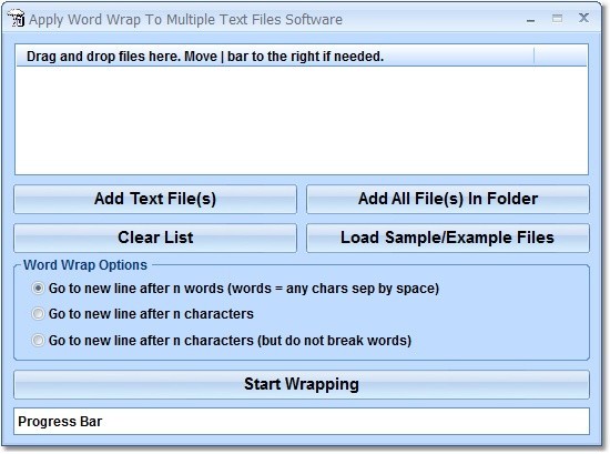 Apply Word Wrap To Multiple Text Files Software 7.0