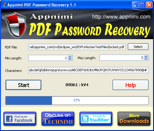Appnimi PDF Password Recovery 2.0