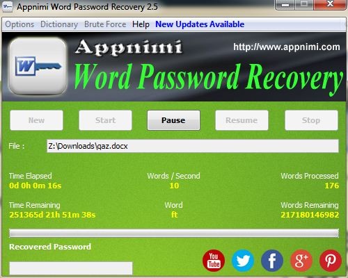 Appnimi Word Password Recovery 2.5