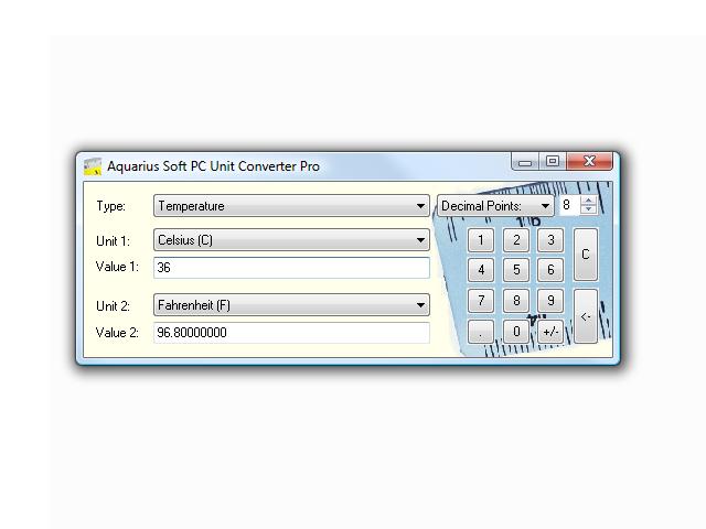 Aqaurius Soft PC Unit Converter 2.2