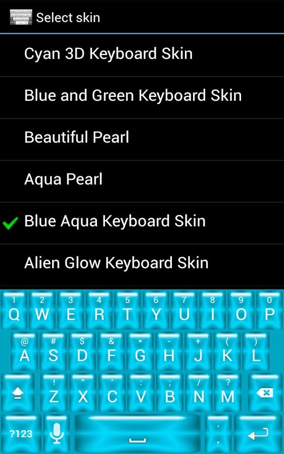 Aqua Blue Keyboard Skin 1.1