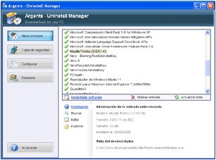 Argente - Uninstall Manager Portable 2.5.0.7