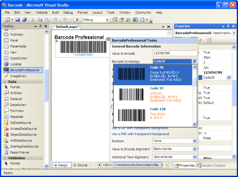 ASP.NET Barcode Professional 7.0