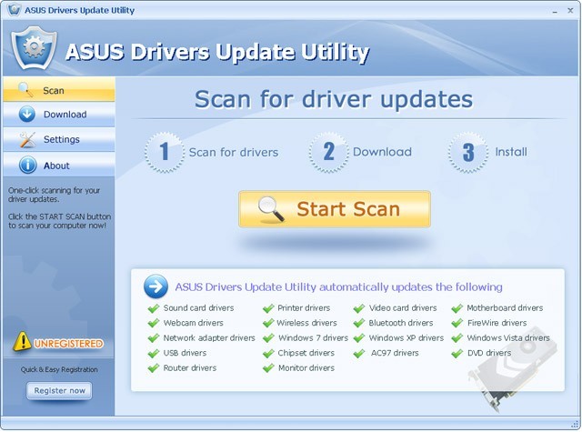 ASUS Drivers Update Utility For Windows 7 64 bit 2.9